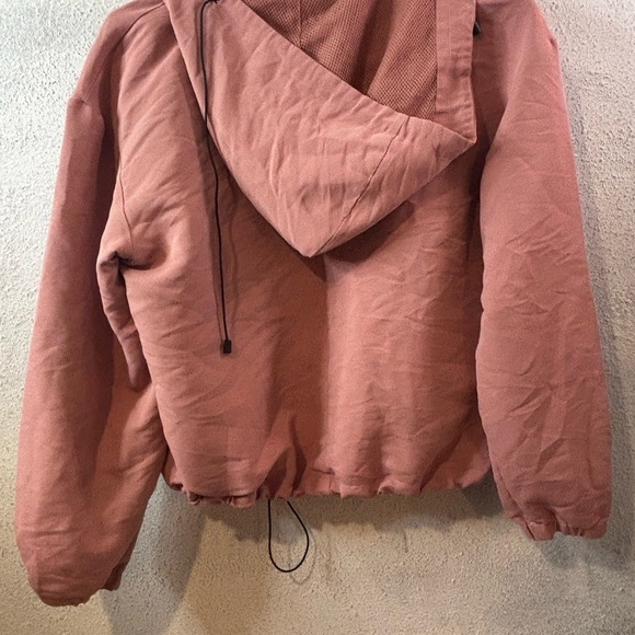 Ambiance Pink Bomber Jacket with Black and White Accents - Picture 4 of 6